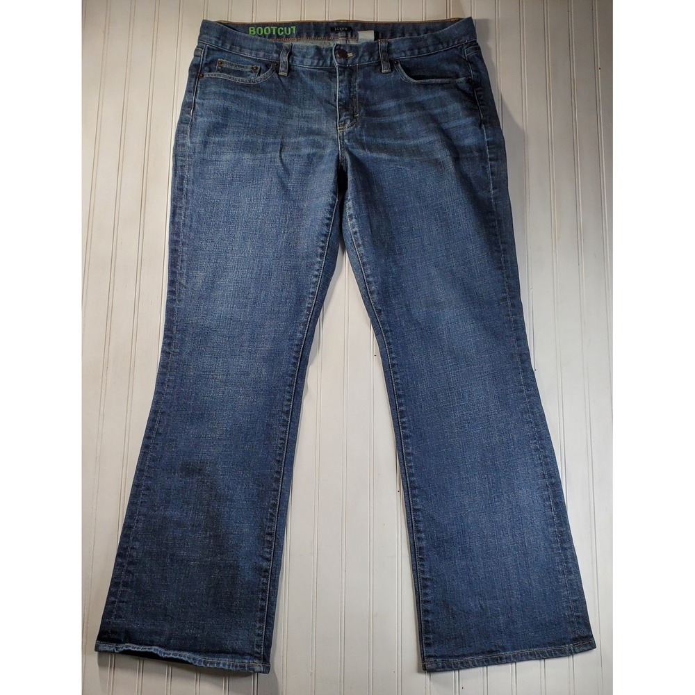 J Crew Women's Boot Cut Jeans 33 Short Dark Wash Mid Rise Fits 36x30